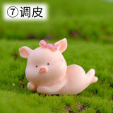 2pcs/lot Piggy Story Micro Landscape Resin Crafts Small Decoration Keychain Accessories Dolls 12 Zodiac Pigs
