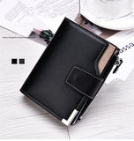 Elegant casual men's wallet vertical section multi-function card holder PU genuine multi-card buckle purse