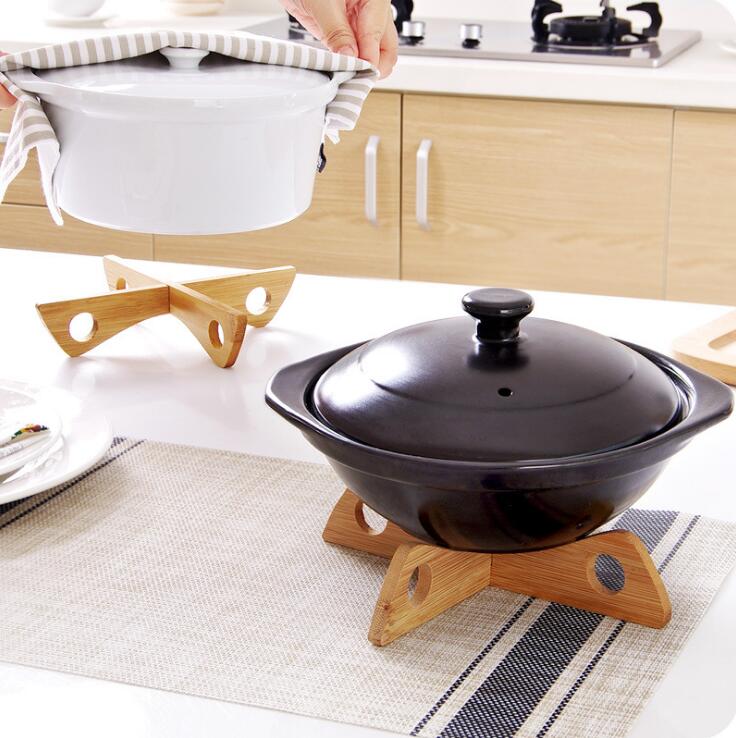 Tray Rack Detachable Wood Table Mat Kitchen Pot Heat Insulated Cooling Dish Potholders Gadget Holder CF-51 Main image