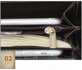 Leather men's woven wallet casual trendy long wallet fashion personality clutch High-quality genuine men's wallets