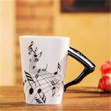 Creative Music Violin Style Guitar Ceramic Mug Coffee Tea Milk Stave Cups with Handle Coffee Mug Novelty Gifts