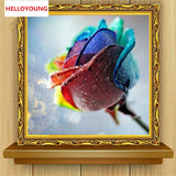 DIY 5D Full Diamond Embroidery Colorful Roses Round Diamond Painting Cross Stitch Kits Diamond Mosaic Home Decoration