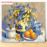 Flower basket vase Digital Painting picture drawing  Painting by numbers oil paintings chinese scroll paintings Home Decoration