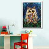 DIY 5D Partial Diamond Embroidery Owl Round Diamond Painting Cross Stitch Kits Diamond Mosaic Home Decoration