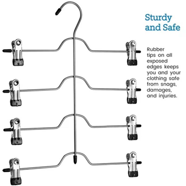 1 PC 32.5*36 cm 4-layer Pants Rack Trousers Skirt Jeans Socks Hanger Drying Rack 8 Clips Wardrobe Space Saving Storage Organizer
