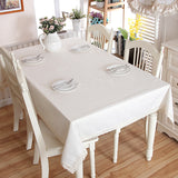 HELLOYOUNG White Decorative Table Cloth Cotton Linen Lace Tablecloth Dining Table Cover For Kitchen Home Decor U1132