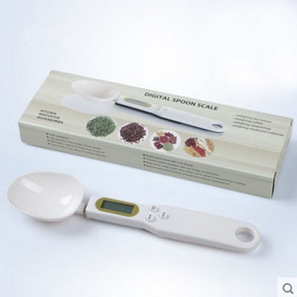 White Digital Measuring Spoons With Scale for Cooking Kitchen Scale Tools Liquid /Bulk Food LCD Display volume scales