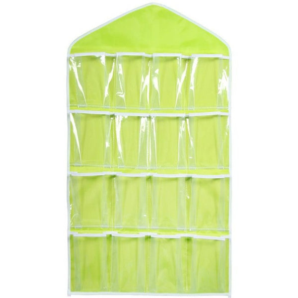 16 Pockets 78*42cm Household Clear Hanging Bag Socks Bra Underwear Rack Hanger Storage Organizer Wardrobe New
