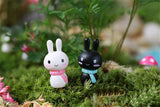 XBJ058 Mini Rabbit 2pcs Animal Miniature Fairy Garden Decoration Doll House Terrarium Decor Ornament Toys