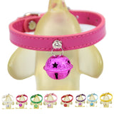 1Pcs Adjustable PU leather Dog Collar Cat Pet Cute With Bell no sound Puppy Kitten Collar dog leather for small animals