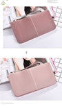 Long European&American zipper small fresh cell phone bag High-quality PU leather student thin multi-purpose wallet