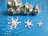 Snowflake Series 3 pc Cookie Plunger Fondant Cutter Cookie Biscuit Baking Tools Cake DIY 3D Sugarcraft Set