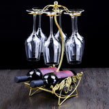 Wine Rack Wine Bottle Holder Glass Cup Holder Display Champagne Bottles Stand Hanging Drinking Glasses Stemware Rack Shelf