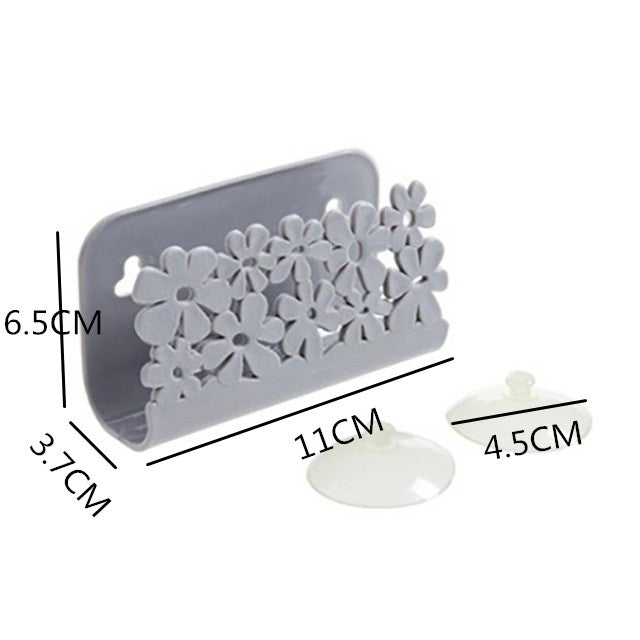 Kitchen Bathroom Drying Rack Toilet Sink Suction Sponges Holder Rack Suction Cup Dish Cloths Holder Scrubbers Soap Storage Secondary image