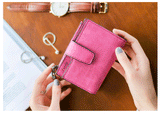 Fashion Small Female Purse short purse Lady Letter Snap Fastener Zipper Short Clutch Wallet Solid Vintage Matte Women Wallet