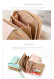 Korean Cute Cat Anime Leather Trifold Slim Mini Wallet Women Small Clutch Female Purse Coin Card Holder Dollar Bag Cuzdan