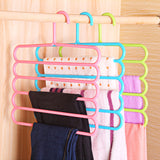 Five-layer drying racks multi-functional innovative hanger multi-storey scarf racks anti-slip pants folder