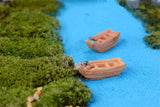 XBJ169 Mini 3pcs Leisure fishing boat decoration supplies moss micro landscape deco  Garden deco Creative handicrafts