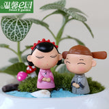 2pcs/lot Couple dolls Bride and groom Wedding decorations Micro landscape ornaments Chinese style creative ornaments Crafts