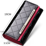 Women's Wallets Women Cowhide Leather Wallet Luxury Design Ladies Party Clutch Patent Leather Purses Long Card Holder