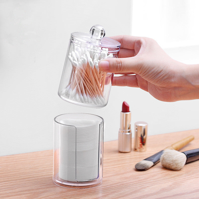 Acrylic Multifunctional Round Qtip Container Cosmetic Makeup Cotton Pad Organizer Jewelry Storage Box Holder and Candy Jars