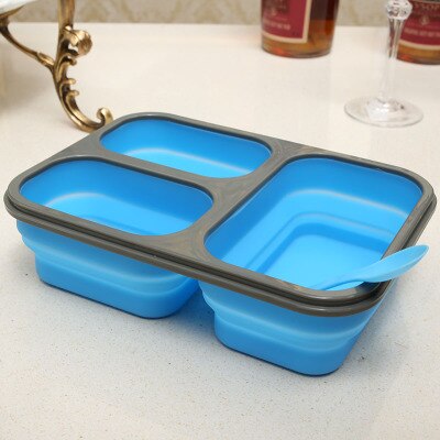 Foldable Microwave Oven Box Bento Silicone Lunch Box Bento Picnic Food Container