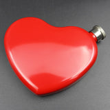 4.4 OZ Stainless Steel Portable Painted Heart Shape Small Hip Flask Whiskey Vodka Bottle Valentine's Day As Gift Wine