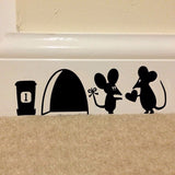 3d Funny mouse hole wall stickers decals Living room Bedroom wall art wallpaper mural Wedding decorationr