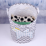 Folding Laundry Storage Basket for Toys Geometry Storage Barrel Standing Clothing Storage Bucket Laundry Organizer Holder Pouch