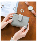 Fashion Small Female Purse short purse Lady Letter Snap Fastener Zipper Short Clutch Wallet Solid Vintage Matte Women Wallet