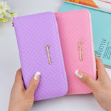 Women Wallets Leather Coin Purse Female Long Wallet Wristlet Zipper Card Holder Purse Female Fashion Clutch New Clamp For Money