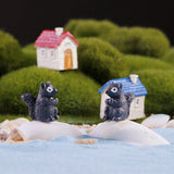 XBJ014 Miniature Decoration Cartoon Crafts Garden Squirrel Ornament Resin Decor Terrarium Figurines Micro Landscape