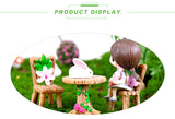 3pcs/Set Table Chair Resin Craft Micro Landscape Ornament Fairy Garden Miniature Terrarium Figurine Christmas Decoration