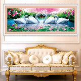 DIY 5D Swan Eternal Love Round Diamond Painting Cross Stitch Kits Soulmate Diamond Mosaic Home Decor Diamonds Embroidery