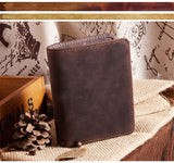 Hot models crazy leather leather men's short wallet retro casual horizontal paragraph bag Card & ID Holders men's purse