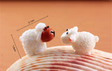 XBJ064 Landscape Mini 2pcs Cute Resin Crafts Decorations Simulation lovers sheep white sheep sheep goat