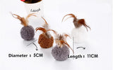 10pcs cat plush ball toy Mint Pet cat Interactive toy bird Feather Teaser with catnip Cat Toys Play Scratch Pet products