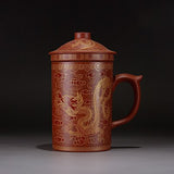 Round purple queen of Pu'er Filter tea cup ceramic cups office cups gift travel kung fu for teas 300ML
