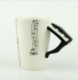 Creative Music Violin Style Guitar Ceramic Mug Coffee Tea Milk Stave Cups with Handle Coffee Mug Novelty Gifts