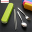 CJ033 stainless Steel Lunch Tableware Outdoor Portable Tableware Three-piece
