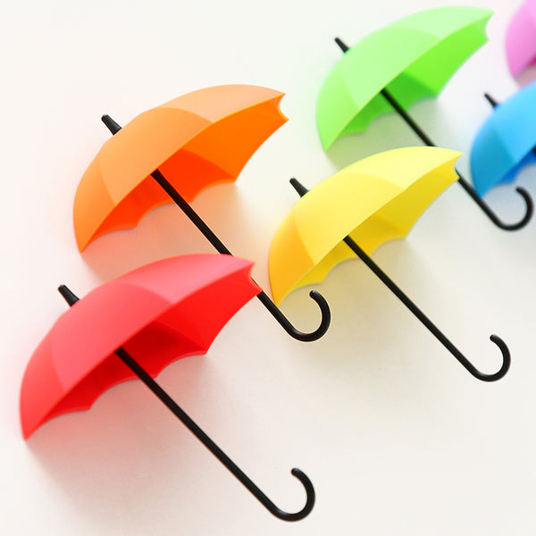 3Pcs/set Umbrella Shaped Dual Use Key Hanger Rack Creative Kitchen Bathroom Wall Decorative Holder Accessories Tools