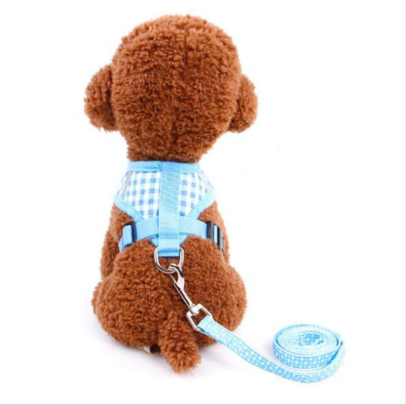 Adjustable Soft Breathable summer pet Dog Harness Vest and leash for small Dog Collar Cat Pet Dogs Leash running Chest Strap
