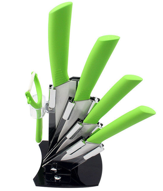 High quality brand Paring Fruit Utility 3" 4" 5" 6" inch + peeler + Acrylic Holder Block Chef Kitchen Ceramic Knife Sets