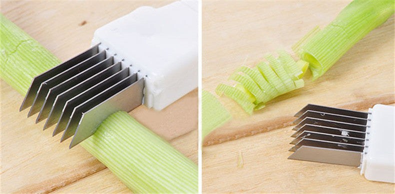 Convenient Onion Knife CutterGraters Slicers Shredder Plastic+Stainless Steel knives With Cover Vegetable Tools