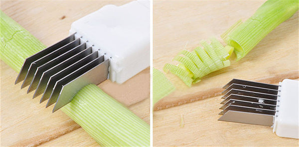Convenient Onion Knife CutterGraters Slicers Shredder Plastic+Stainless Steel knives With Cover Vegetable Tools
