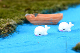 XBJ040 Artificial White Dolphin fairy garden mini gnomes moss terrariums resin crafts figurines for garden decoration