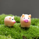 XBJ097 Mini 5pcs Pig mother and piggy decoration supplies moss micro landscape deco  Garden deco Creative handicrafts