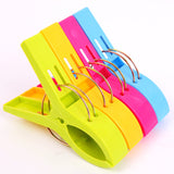 4Pcs Stronging Plastic Color Clips Beach Towel Clamp To prevent the wind Clamp Clothes Pegs Drying Racks Retaining Clip