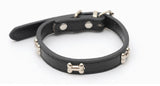 5 Colors Bone Pet Dog Collar Durable PU Leather Adjustable Puppy Cat Strap Collar S/M/L/XL 1.5cm