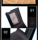 Fashion hit color men's wallet vertical short section high-quality PU genuine Color purse Card & ID Holders money clamps